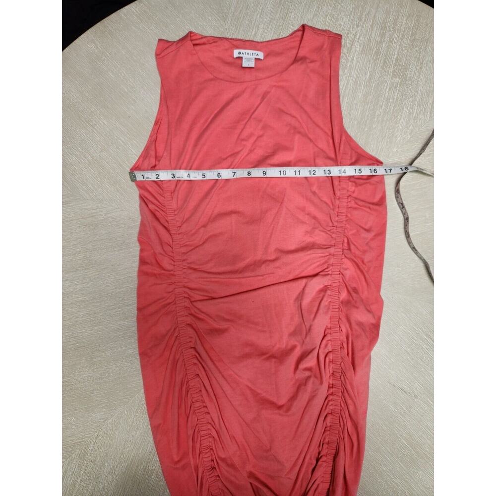 Athleta Stella Tank Dress size Large Coral Rushed Side Pre-owned - Picture 8 of 10